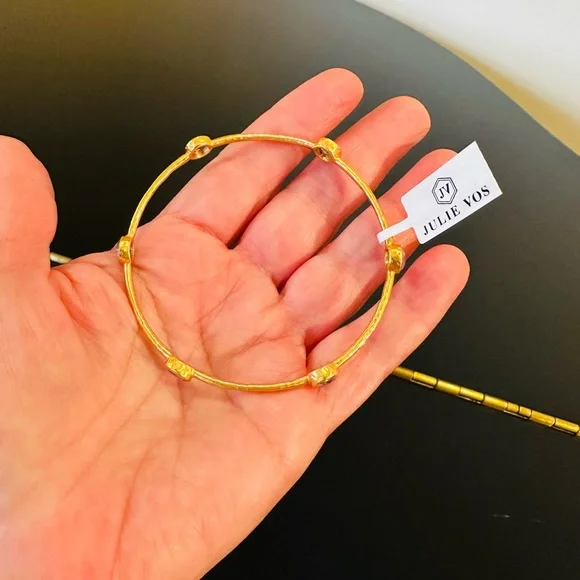 JULIE VOS AUTHENTIC RARE LUXURY MINIMALIST RETRO SUMMER SPRING AMETHYST BANGLE - Picture 14 of 17